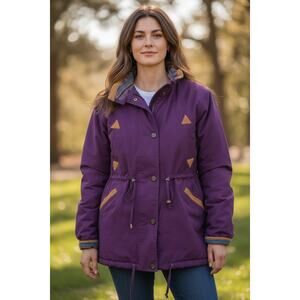 Vintage 80s 90s Current Seen Plum Aztec Women's coat Medium